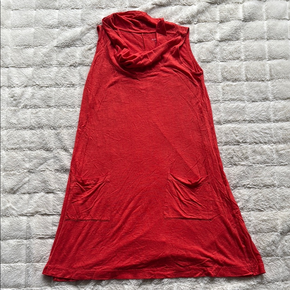 Eileen Fisher Coral Sleeveless Cowl Neck Dress